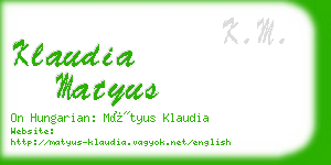 klaudia matyus business card